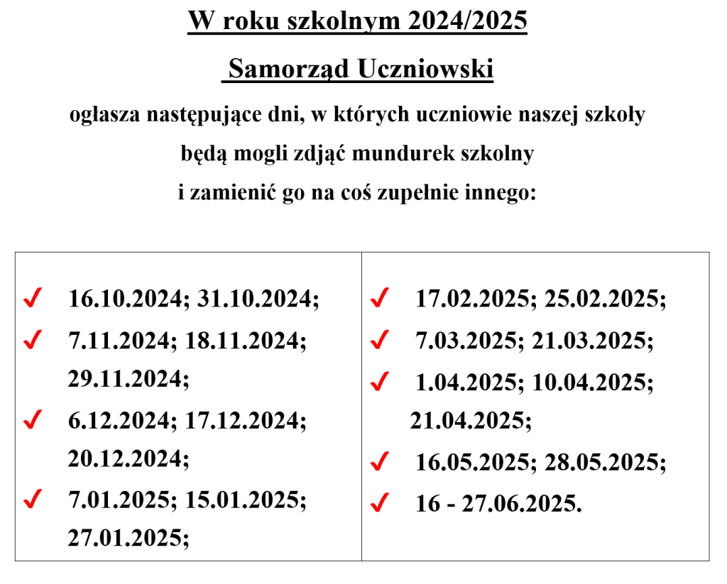 dni bez mundurka