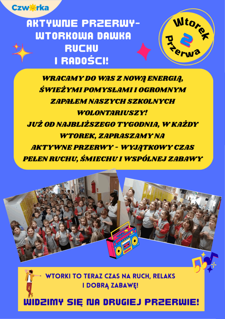 Aktywne przerwy- wtorkowa dawka ruchu i radości :)