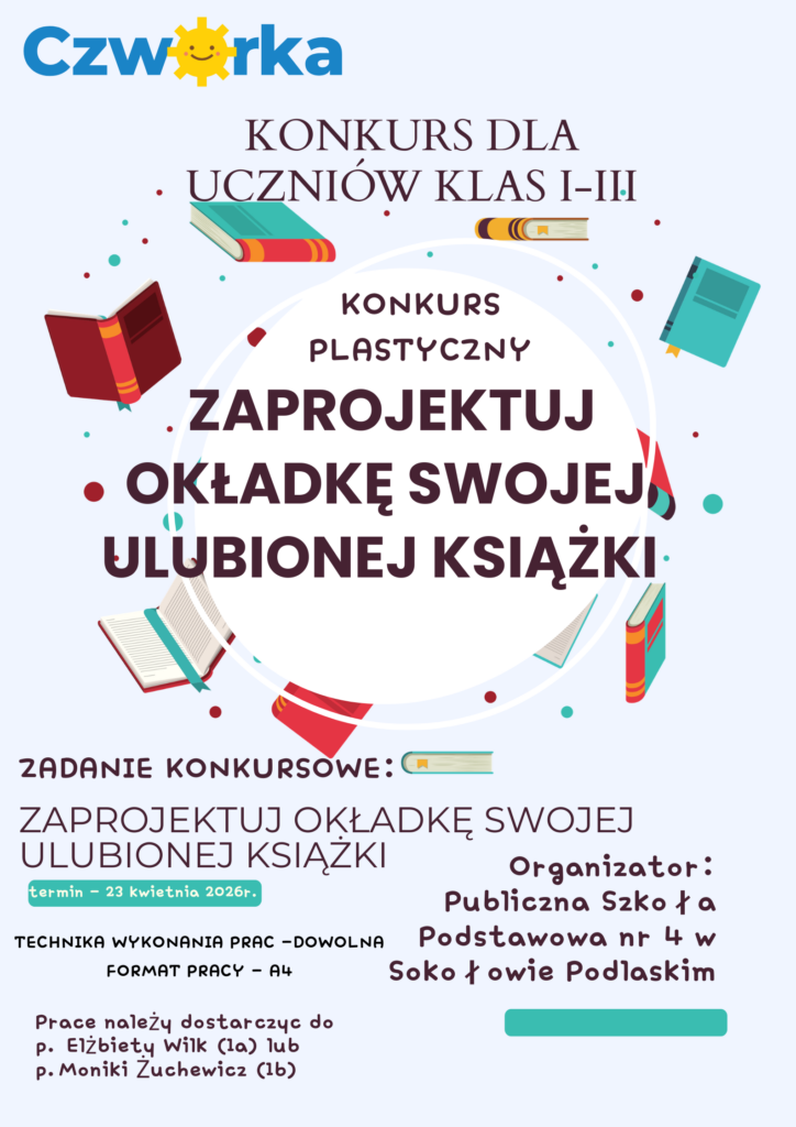 Konkurs dla uczniów klas 1-3 “Zaprojektuj okładkę swojej ulubionej książki”